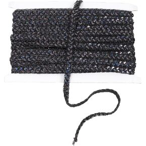 Sequin Braid Cord Trim, 0.4 Inch Glitter Laser Sequin Strip, Sewing Sequin Ribbon for DIY Crafts Party Decorations, 13 Yards, Black