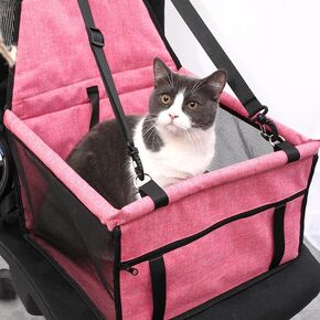Pet Car Seat,Dog Car Seats for Small Medium Dogs & Cats,Portable Puppy/Pet Car Booster Seat with Clip-On Leash and Mesh Window for Pet Up to 12 lbs (Black, Small) in Saudi Arabia