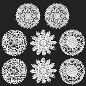 8 Pieces 6 Inch Cotton Lace Doilies Crochet Handmade Lace Coasters Round Lace Placemat Rustic Table Doilies Decors for Kitchen Dining Room Party Dressers Dream Catcher Decoration (White)