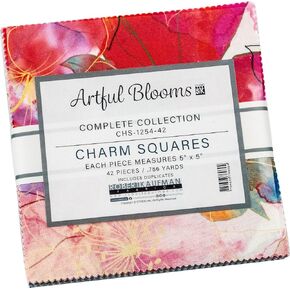 Artful Blooms Charm Square 42 5-inch Squares Charm Pack Robert Kaufman Fabrics CHS-1254-42