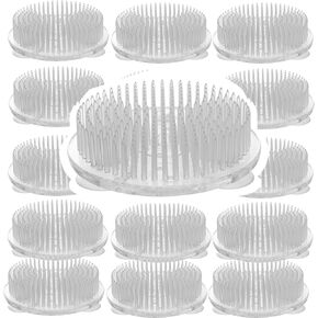 HOZEON 16 PCS 2.75 Inch Clear Plastic Flower Frog Pin Holder, Round Flower Arranger Holder Pin Frog with Suction Cup, Japanese Ikebana Kenzan Flower Frog Flower Holder for Flower Arrangement