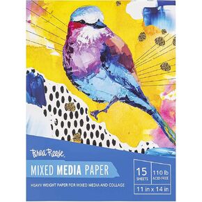 Mixed Media Paper Pad 60 Sheets - 11x14-98lb, Acid-Free, Layering & Collaging, Perfect for Multiple Art Mediums, Adult Art Supplies
