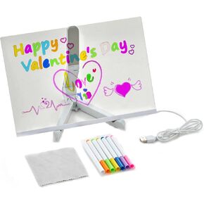 Led Note Board with Colors, Neon Pad, Light Up Drawing Board for Kids, Acrylic Dry Erase with Light