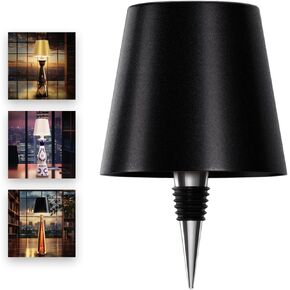 Wireless Bottle Lamp for Any Type of Bottle - LED Bottle Lamp for Indoor & Outdoor - 100% Waterproof - 3000K Warm Light - Wireless & Rechargeable, Unique and Beautiful Design (Navy Blue)