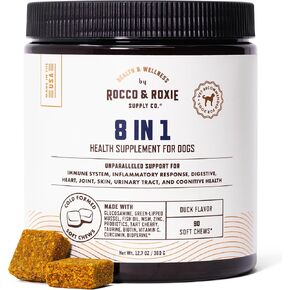 Rocco and Roxie Dog UTI Treatment, Cranberry Supplement for Dogs, Bladder Control, Urinary Tract Support with D-Mannose and Tart Cherry, Incontinence Health Supplements, Dog Treat Soft Chews 90 ct