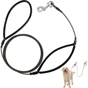Petbobi Double Handle Dog Leash - 6FT Heavy Duty Dog Leash for Traffic Control with Two Padded for Large Medium Small Breed That Pull, Metal Leash for Lead Walking, Black Leash with Two Handles