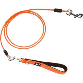 PUPTECK Chew Proof Dog Leash for Small Medium Large Dogs, Heavy Duty Dog Leashes with Padded Handle, Steel Cable Lead with Detachable Short Leash for Training Walking, Hot Pink