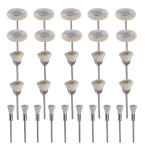 Polishing Brushes Nylon Bristle Cup Brush Cleaning Brush Kit Soft Jewelry Buffing Wheels Mandrel 2.35 MM