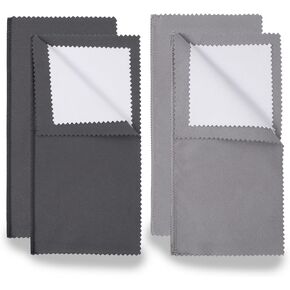 Wozoohyi Silver Polishing Cloth 4Pcs Gold Polishing Cloth,Doublesided Silver Cleaning Cloth for Sterling Silver Gold Coins Watch, Jewelry Polishing Cloths Keeps Jewelry Shining (A-Grey 4pcs)