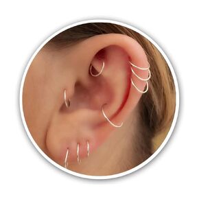 Tiny Silver Hoop Earrings for Women - 20 Gauge 925 Sterling Silver Earrings Hoops - Sterling Silver Helix Piercing - Simple And Elegant - Comes In a Unique Jewelry Gift Packaging