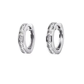 Silver Hoop Huggie Earrings for Women Cartilage Earring Small 925 Sterling Silver Hoop Earrings Ear Piercing Earrings Cubic Zirconia Earrings for Gift