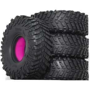 120mm RC Crawler Tires 4 Pcs 1.9 inch 1/10 Silicone liner Suitable for most 1/10 Crawler car such as AX Ghost TRX4 SCX10 III Easy Control%t029 etc. (Red)