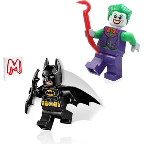 Lego Super Heroes DC Batman Minifigure Combo-Batman with Batcape و Bat-A-Rang & Joker في Tie Bow Tie مع Crowbar