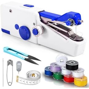 Handheld Sewing Machine, Sewing Machine for Beginners, Battery and USB Operated Mini Sewing Machines, Easy to Operate Portable Sewing Machine for Beginners, normal, bright white
