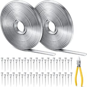 MorningRo 12 ft 5/64" Round U Lead Came for Stained Glass Hobby Came Lead Came with Diagonal Cutting Pliers 50 Pcs Horseshoe Nails Stained Glass Supplies Tools Set for Suncatchers Stained Glass