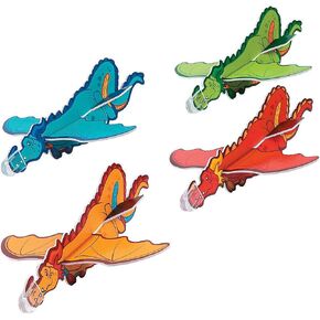 Fun Express Flying Dragon Gliders - Bulk Set of 4 Dozen - Novelty Toys and Party Favors