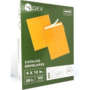 9x12 Catalogue Envelopes, 28lb Manila Envelopes, Self Seal, 100 count