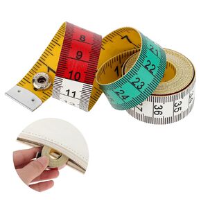 2 Fabric Tape Measure, 60 inch/150 cm, Multicolor, Soft Tape Measure with Snap Button Closure, Set of 2, PVC, 0.7 inches Width, 150 cm Length, Model 603020 1 pJnS1utVr