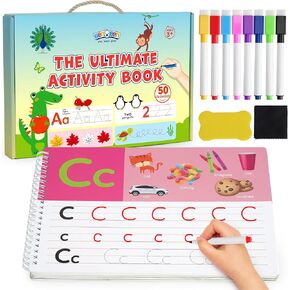 BenBen Preschool Learning Activities, 50 Pages, Tracing Books for Kids Ages 3-5, Kindergarten Workbooks, Toddler Writing Practice, Pre K Busy Book Educational Toys, Autism Learning Materials