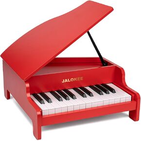 Kids Piano Keyboard ، 25 Keys Grand Piano for Kids ، Mini Music Teachational Extraction Toy ، Volume Admable ، Piano Wood For Toddlers Girls Boys (Red)