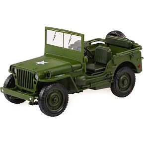 POCO DIVO Diecast 1/18 Tactical Vehicle, US Army Willys MB, Metal Military Retro Utility Truck, Alloy WWII Battlefield Car, Action Play Toy Classic Scale Model, Kids Boys Gift Adult Craft Collection