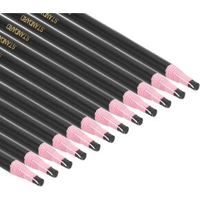 PATIKIL PEEL-OFF China Markers ، 36 Pack Grease Wax Pencils Wood for Glass Garments Drawing Film Paper Metal ، Black