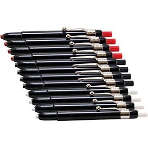 Listo 1620 Marking Pencils, Box of 12, Grease Pencils/China Marking Pencils/Wax Pencils (Colors: Black, Red, White) BONUS: 1 x Orange Listo Marking Pencil Included.