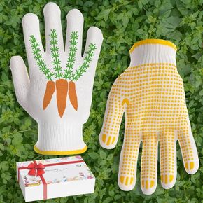 PAMASE Breathable Gardening Gloves for Women, Gift Cotton Work Gloves Non-Slip for Home Repairs Automotive Maintenance, 3Pair