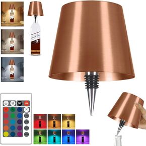 Wireless Bottle Lamp, 2024 New 3 Color Rechargeable Wine Bottle Lights for Bars Restaurants (Wine red, 1PC)