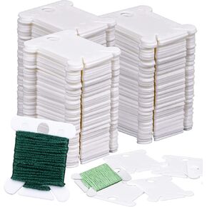 150PCS RAINFLOW Plastic Embroidery Floss Bobbins - White Embroidery Floss Organizer for Cross Stitch Yarn Bobbin Winder for Sewing Thread Storage Embroidery Needlework Supplies