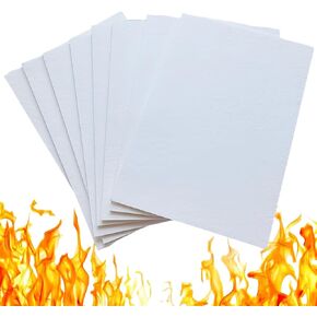 8 Pcs High Temperature Gasket Paper,White Ceramic Fiber Gasket Material Fireproof Insulation Sheet for Pellet Stove, Wood Stove,Boiler, Microwave Insulation Fireplace DIY Cut, 11" x 7" x0.12" Thick