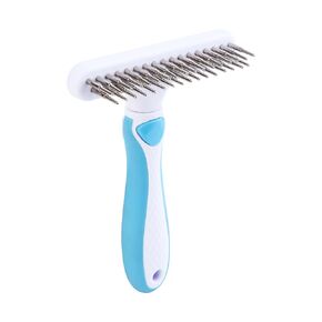 Pet Grooming Brush - Undercoat Rake for Dogs, Cats, Dematting Deshedding Brush Comb - Ideal for Thick, Long Hair, Matted Pets - Professional Shedding Tool - Blue