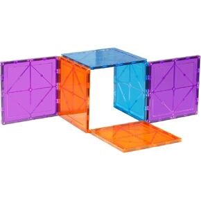 6 Piece Magnetic Tiles Set Large Square Shape Magnet Building Block Construction Toy STEM Learning Kit Educational Playset Playboard (NF-06 Set)