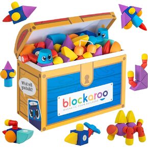 Magnetic Foam Blocks – STEM Preschool Toys for Children, Toddlers, Boys and Girls, The Ultimate Bath Toy – 50 Piece Set, Bath Building Blocks, Engineering Toys for Kids 3-6