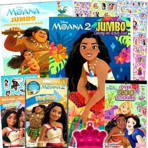 Disney Moana and Moana 2 Coloring & Activity Book Set – Bundle with Moana Stickers, Play Pack and More