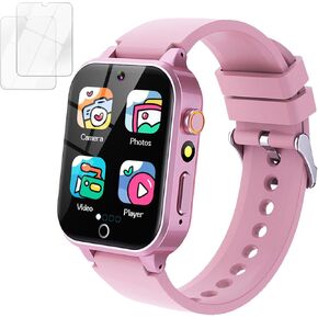 Vakzovy Kids Smart Watch for Boys with 26 Games, HD Touchscreen Camera Music Player Flashlight Pedometer Audiobook, Birthday Gifts Toy for Girls Age 6-12 Kids Smartwatch with Screen Protector Green