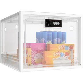 Large Medicine Lock Box with Combination Lock,Medication Safe Lockbox for Locking Pill Case,Lockable Locker Shelf for School,Office Organizer,Medical and Refrigerator Container Food Safety