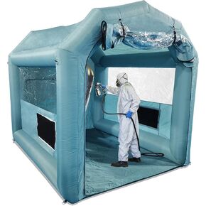 Xhycpy Painatable Paint Booth 10 × 8 × 9ft محمول خيمة بخاخ قابلة للنفخ مع مرشحات لطلاء قطع غيار سيارة الرش DIY (مستثنى من الحركات)