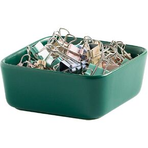 Ceramic Paper Clip Holder for Desk Cute Binder Holder Paperclip Holders for Office Paper Clips Dispenser Organizer desk décor (green)