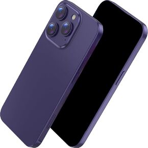 Fake Phone Dummy Prop Phone, Black Screen Prank Stuff Decoy Phone Pear Phone Non-Working Phone 14 Pro for Kid Play, Display Phone Look Like Real Phone 14 Pro (Purple)