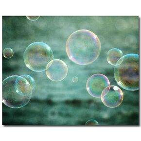 Teal Bathroom Art 8x10" Unframed Bubbles Print - Children's Bathroom or Nursery Wall Decor Picture