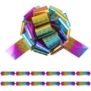 2 pcs Giant Bow,12 "Rainbow Large Bow Suitable for Household Appliances,Bikes,Christmas, Party,and Table Decorations (Laser)