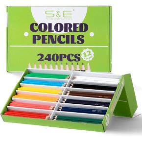 S & E TEACHER'S EDITION Colored Pencils 360Pcs,Coloring Pencils Set for Adults Kids Drawing Pencils for Sketch, Woodcase Lead Pencils,Wooden Colored Pencils,Christmas Gifts