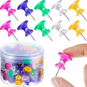 Outus 60 PCS PUST PUSH PINS THUBLE THUMB TOCKS JUMBO TACKS 1 بوصة دبابيس من البلاستي
