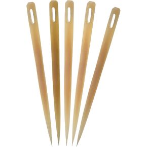 Lord of Battles Medieval Needle Viking Embroidery Needle Handmade Knitting Needles Binding Tool, Multipurpose Weaving/Knitting/Stitching Needles for Craft Work (Set of 5, Bone Needles - 2.7")