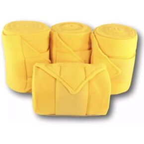 Fleece Horse Polo Wraps Set of 4 Bandages 4" Width, 3 Meters Length (Yellow)