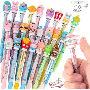 24 Fidget Spinner Multicolor Pen in One 3-in-1 | Fun Cute Pens for Kids & Adults | Stress Relief Rotating Pen 0.5mm | Perfect for School, Office, Home, Birthday Gifts