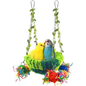 KATUMO Conure Nest, Bird Breeding Bed Cockatiel Snuggle Nest Parakeet Swing Bed for Small Pets, Size Large