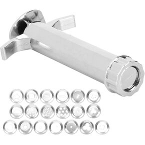 1 Set Silver Clay Extruder, Multifunction Mud Extruder Sculpture Tool Modeling with 19Pcs Tip Molds for Clay Craft