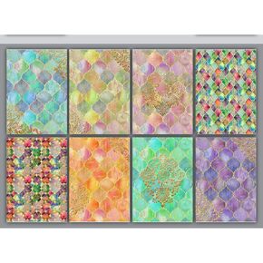 CrafTreat Moroccan Decoupage Paper for Crafts - Moroccan Festive - Size:A4 (8.3 x 11.7 Inch) 8 Pcs - Furniture Decoupage Paper Colorful - Decoupage Paper for Scrapbooking